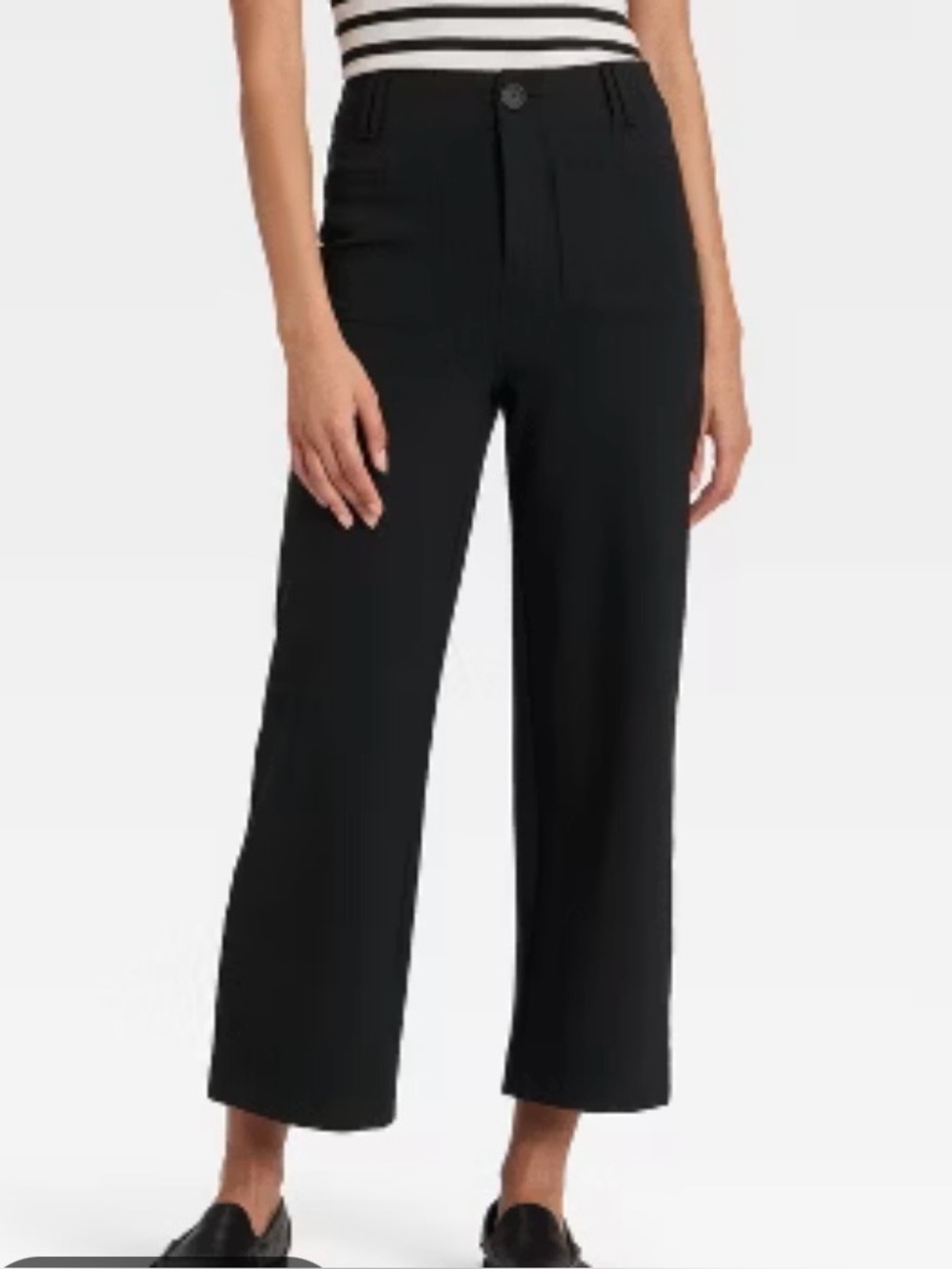 🆕 miami Black Wide-Leg High-Waist Pants